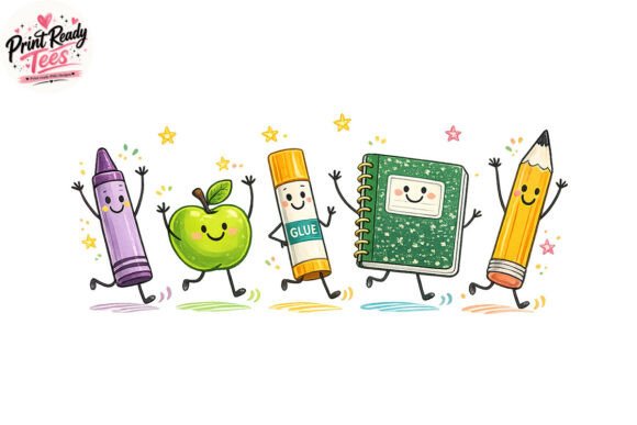 Back to School PNG: Cute School Supplies for Teacher Apparel