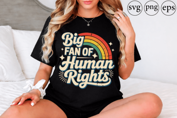 Big Fan of Human Rights Retro Rainbow: A Design Asset with Purpose