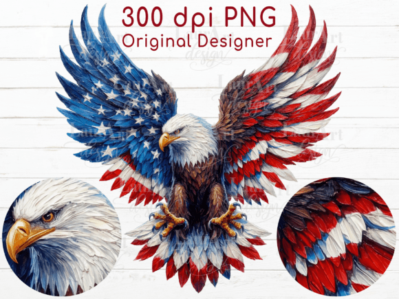 Brushstroke Eagle Patriotic Eagle USA: Bold Design Asset