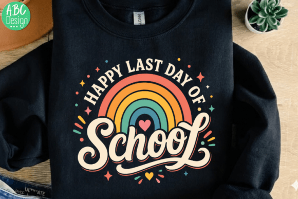 Celebrate the Final Bell with a Vibrant Happy Last Day of School Rainbow PNG