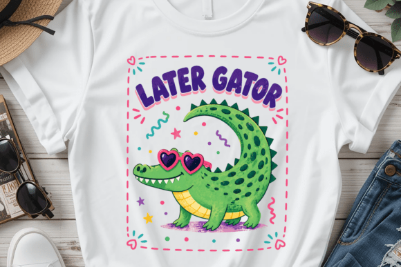 Later Gator PNG: A Fun Twist on Kids Apparel Graphics