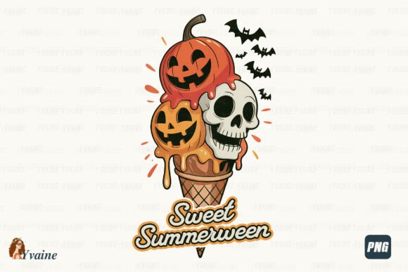 Sweet Summerween PNG: A Spooky Ice Cream Design