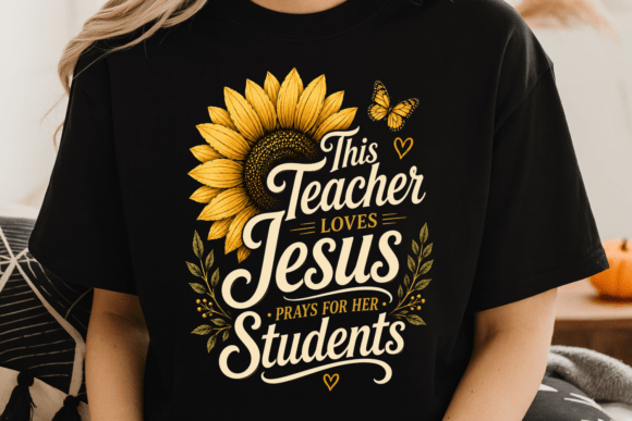 Teacher Loves Jesus PNG T-Shirt Design