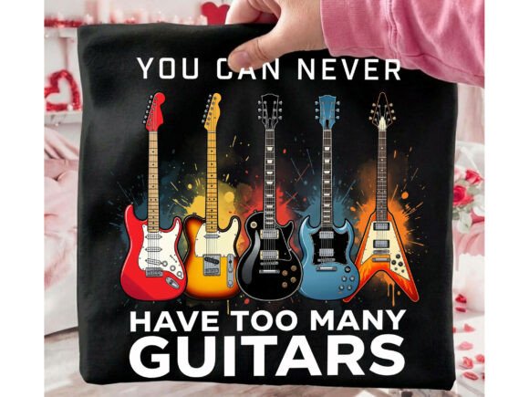 Too Many Guitars Music Retro Tshirt Png: A Designer's Take