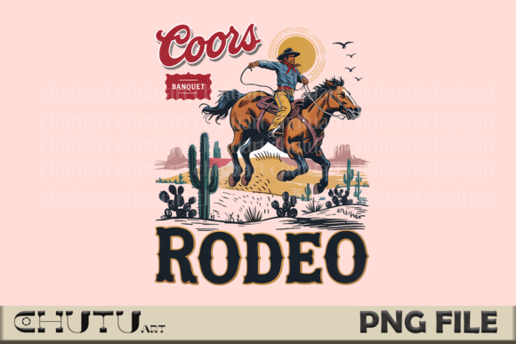 Vintage Rodeo Cowboy PNG – Western Horse: A Bold Graphic for Authentic Western Design